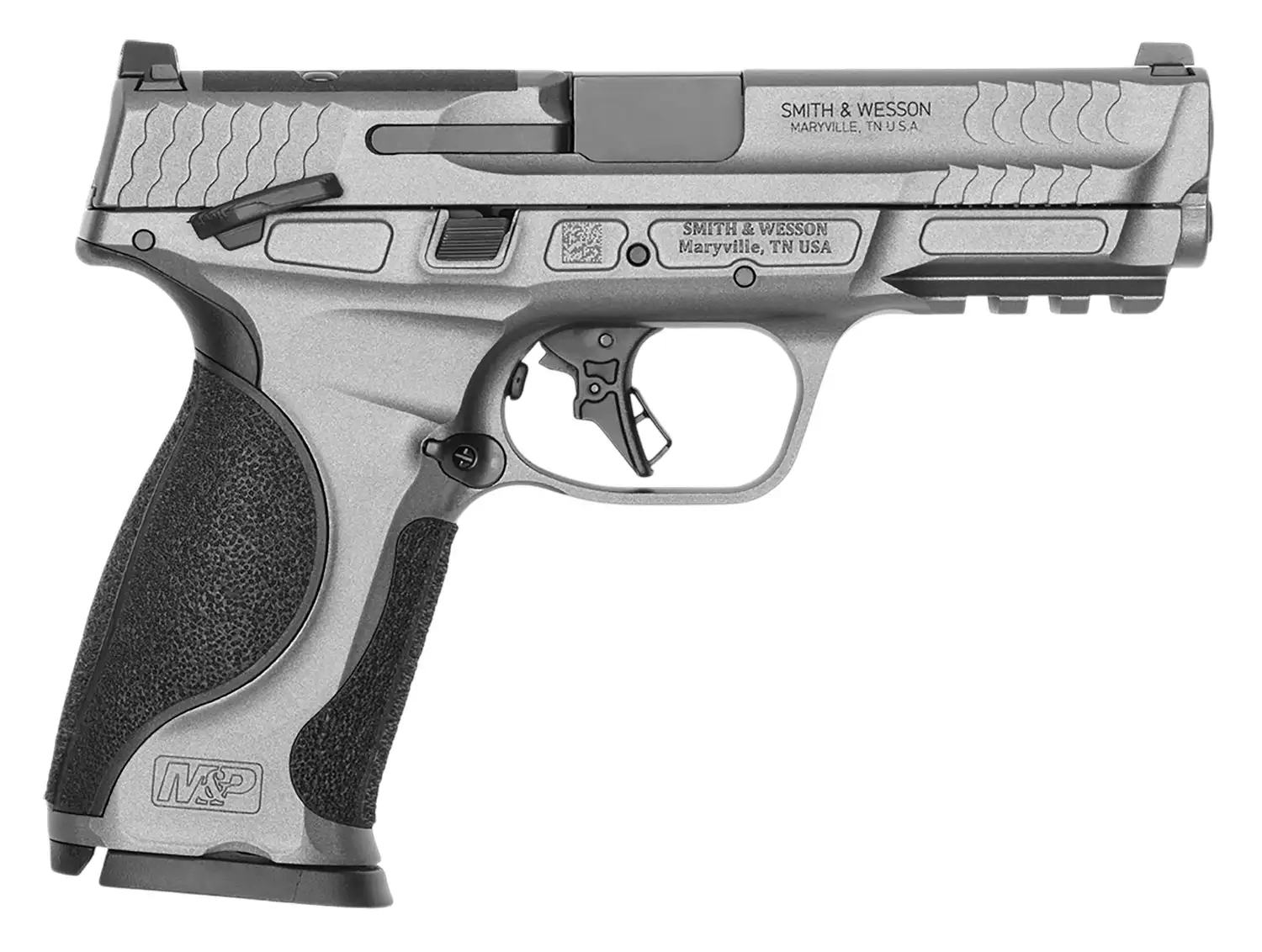 SMITH & WESSON M&P9 M2.0 METAL 4.25" PISTOL 9MM TUNGSTEN GRY, M.S. O.R. 2-10RD CALI COMPLIANT